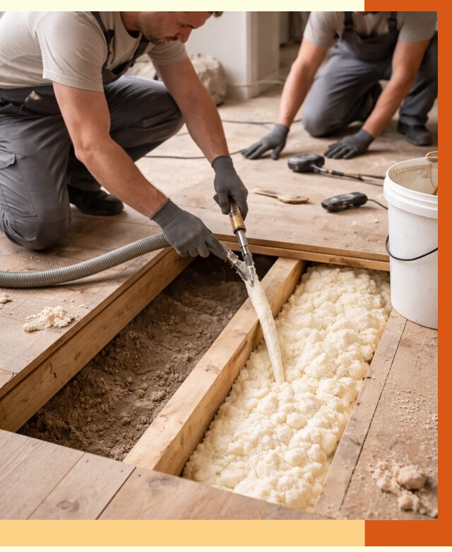 Заполнение пустот пола в Ялте от 2758 руб. — утепление пустот пола под ключ | ТепломастерЯлт